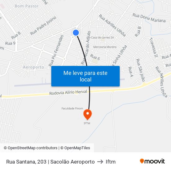 Rua Santana, 203 | Sacolão Aeroporto to Iftm map