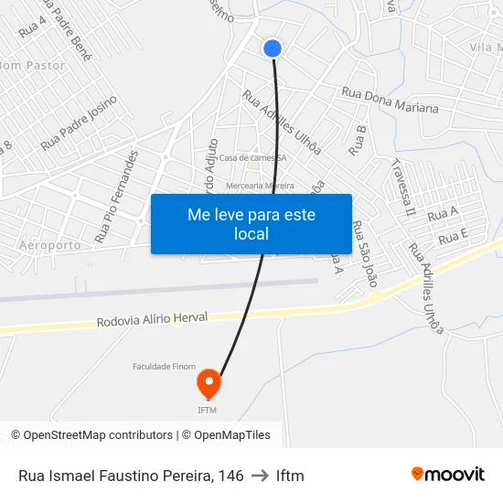 Rua Ismael Faustino Pereira, 146 to Iftm map