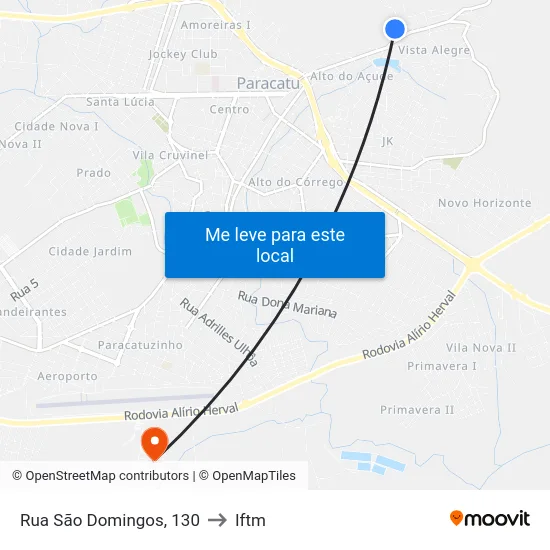 Rua São Domingos, 130 to Iftm map