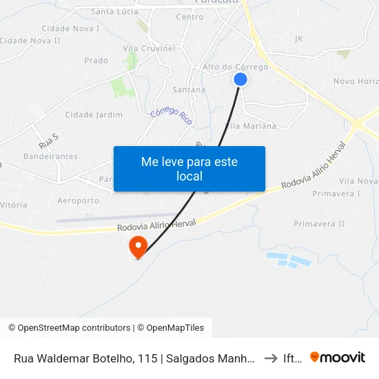 Rua Waldemar Botelho, 115 | Salgados Manháh to Iftm map
