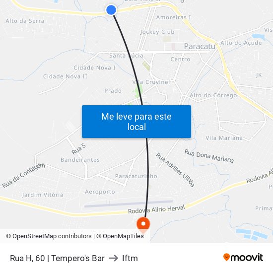 Rua H, 60 | Tempero's Bar to Iftm map