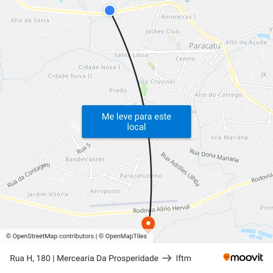Rua H, 180 | Mercearia Da Prosperidade to Iftm map