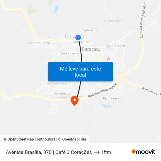 Avenida Brasília, 370 | Café 3 Corações to Iftm map