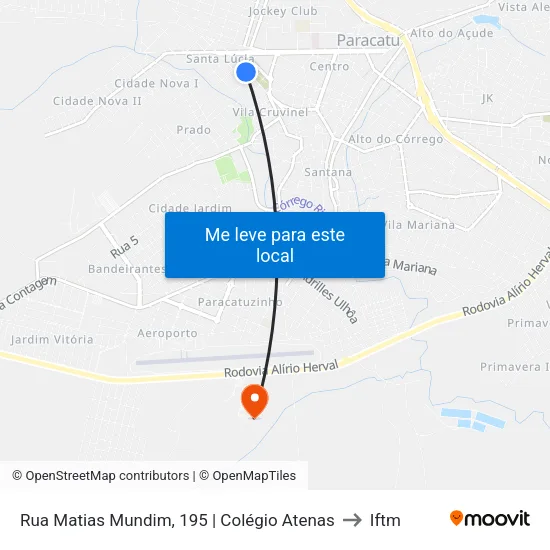 Rua Matias Mundim, 195 | Colégio Atenas to Iftm map