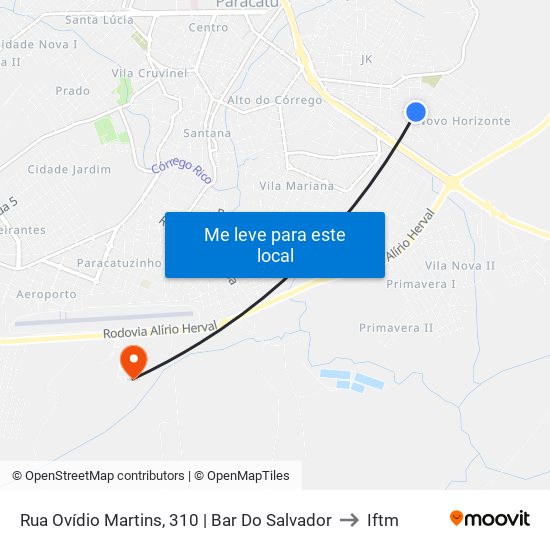 Rua Ovídio Martins, 310 | Bar Do Salvador to Iftm map