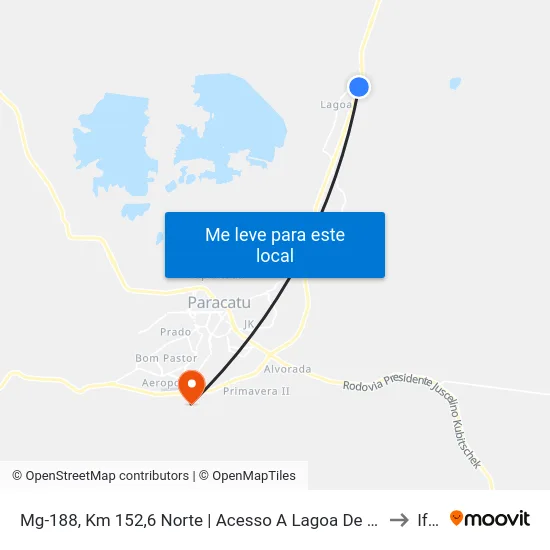 Mg-188, Km 152,6 Norte | Acesso A Lagoa De Santo Antônio to Iftm map