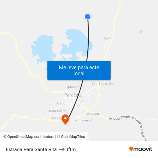 Estrada Para Santa Rita to Iftm map