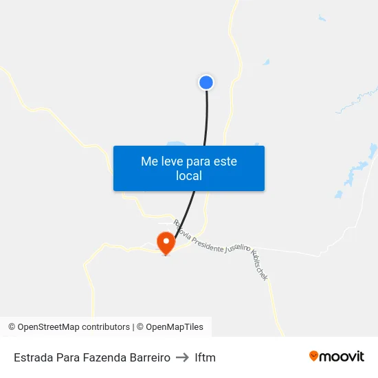 Estrada Para Fazenda Barreiro to Iftm map