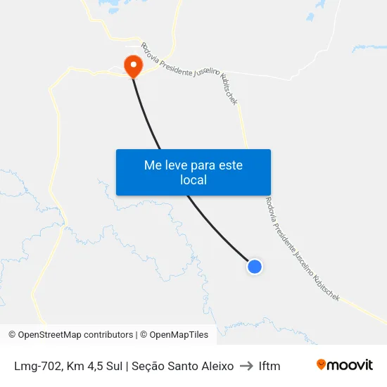 Lmg-702, Km 4,5 Sul | Seção Santo Aleixo to Iftm map