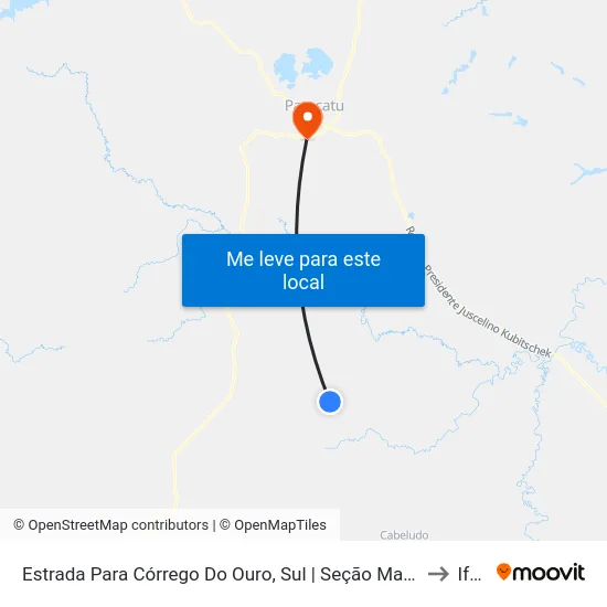 Estrada Para Córrego Do Ouro, Sul | Seção Maria Rosa to Iftm map