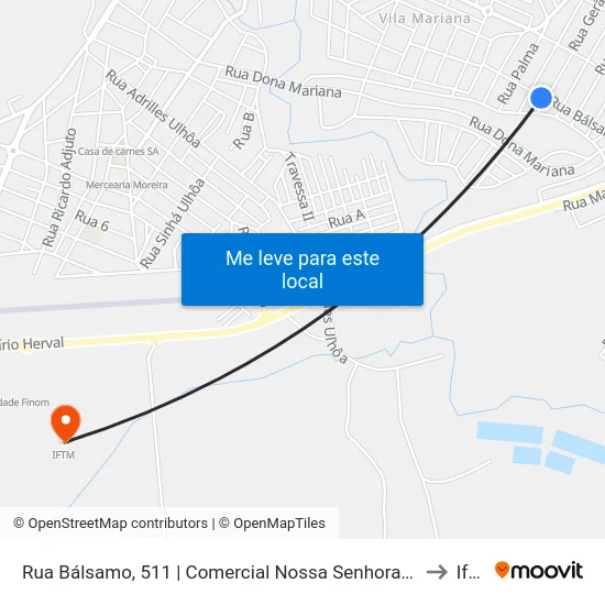 Rua Bálsamo, 511 | Comercial Nossa Senhora Da Lapa to Iftm map