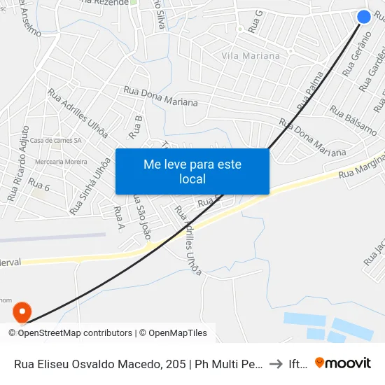 Rua Eliseu Osvaldo Macedo, 205 | Ph Multi Peças to Iftm map