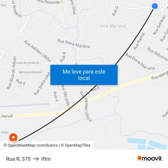 Rua R, 375 to Iftm map