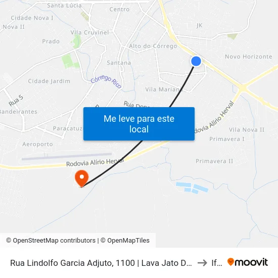 Rua Lindolfo Garcia Adjuto, 1100 | Lava Jato Do Posto Cruzeiro to Iftm map