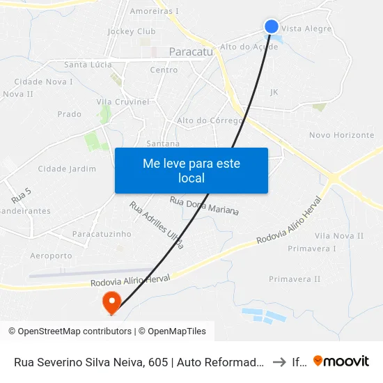 Rua Severino Silva Neiva, 605 | Auto Reformadora Santa Teresinha to Iftm map