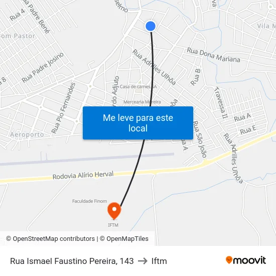 Rua Ismael Faustino Pereira, 143 to Iftm map