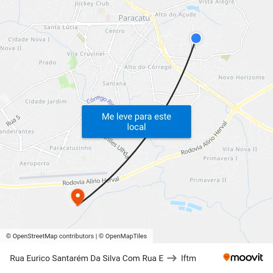 Rua Eurico Santarém Da Silva Com Rua E to Iftm map