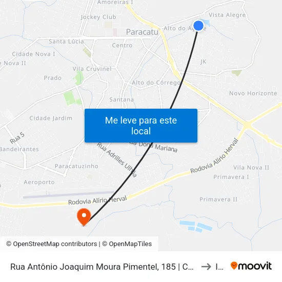 Rua Antônio Joaquim Moura Pimentel, 185 | Comunidade Santa Luzia to Iftm map