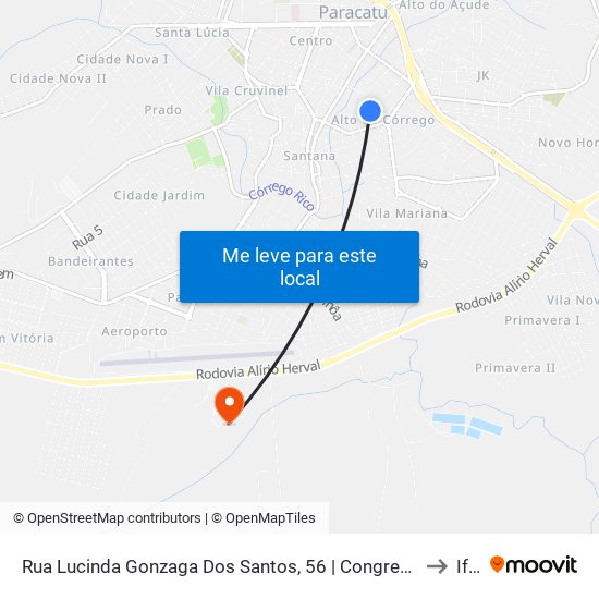 Rua Lucinda Gonzaga Dos Santos, 56 | Congregação Cristã No Brasil to Iftm map