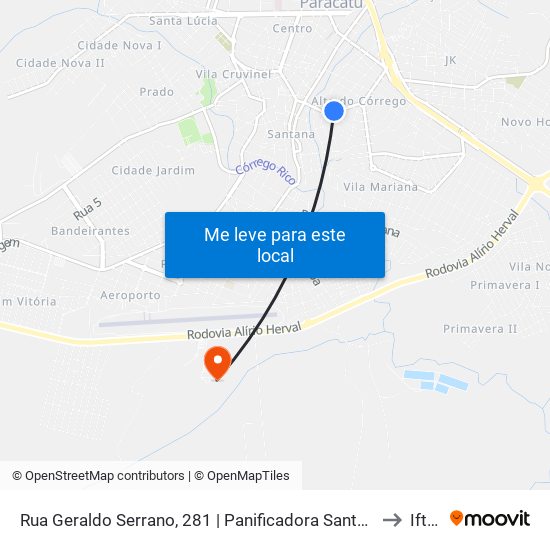 Rua Geraldo Serrano, 281 | Panificadora Santos to Iftm map