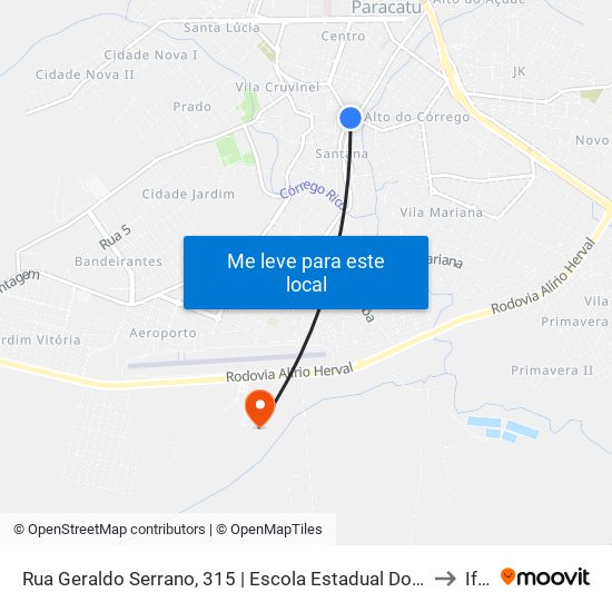 Rua Geraldo Serrano, 315 | Escola Estadual Doutor Sérgio Ulhôa to Iftm map