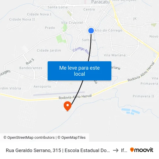 Rua Geraldo Serrano, 315 | Escola Estadual Doutor Sérgio Ulhôa to Iftm map