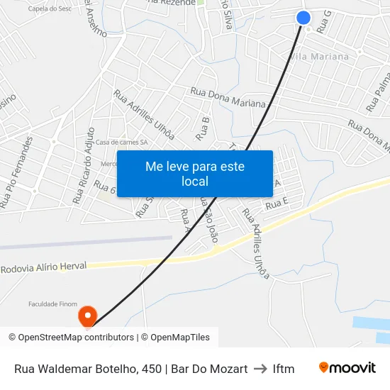 Rua Waldemar Botelho, 450 | Bar Do Mozart to Iftm map