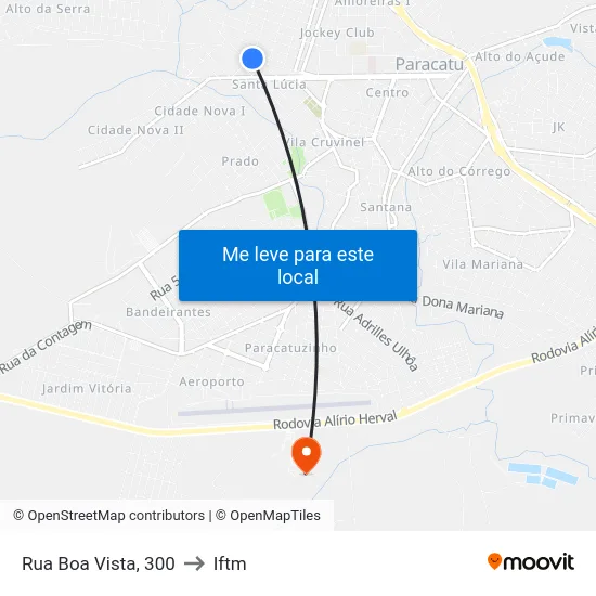Rua Boa Vista, 300 to Iftm map