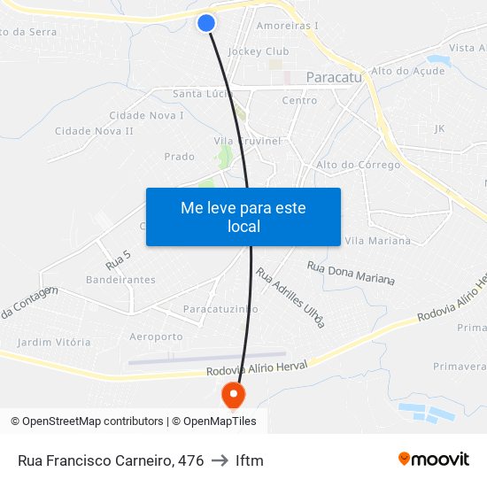 Rua Francisco Carneiro, 476 to Iftm map