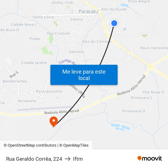 Rua Geraldo Corrêa, 224 to Iftm map