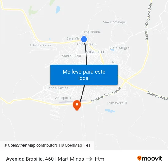 Avenida Brasília, 460 | Mart Minas to Iftm map
