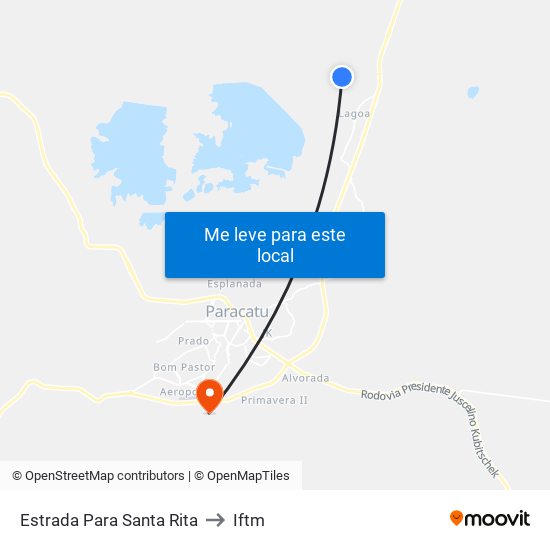 Estrada Para Santa Rita to Iftm map