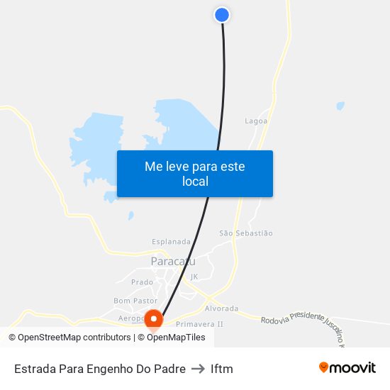 Estrada Para Engenho Do Padre to Iftm map