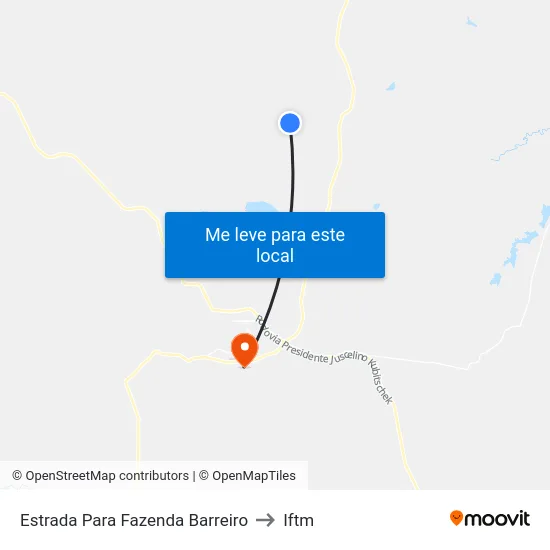 Estrada Para Fazenda Barreiro to Iftm map