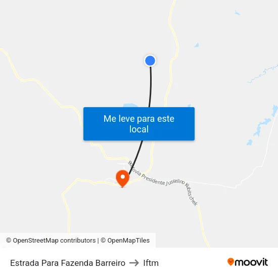 Estrada Para Fazenda Barreiro to Iftm map