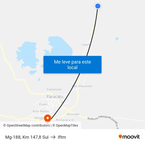 Mg-188, Km 147,8 Sul to Iftm map