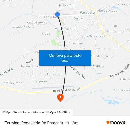 Terminal Rodoviário De Paracatu to Iftm map