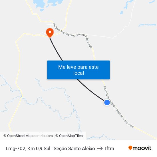 Lmg-702, Km 0,9 Sul | Seção Santo Aleixo to Iftm map
