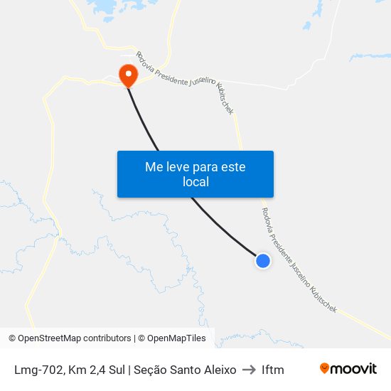 Lmg-702, Km 2,4 Sul | Seção Santo Aleixo to Iftm map