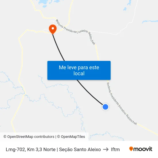 Lmg-702, Km 3,3 Norte | Seção Santo Aleixo to Iftm map
