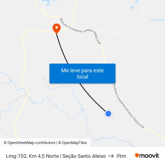 Lmg-702, Km 4,5 Norte | Seção Santo Aleixo to Iftm map