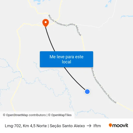 Lmg-702, Km 4,5 Norte | Seção Santo Aleixo to Iftm map