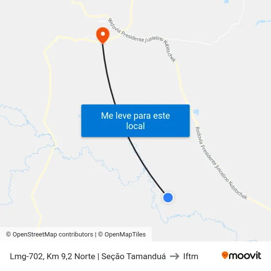 Lmg-702, Km 9,2 Norte | Seção Tamanduá to Iftm map