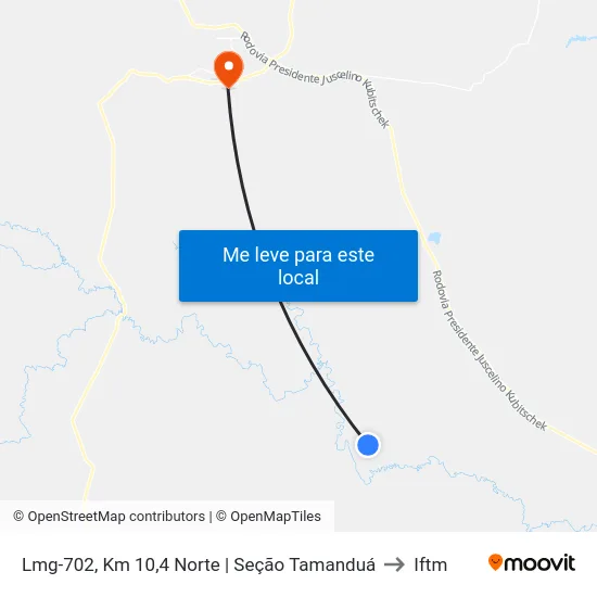 Lmg-702, Km 10,4 Norte | Seção Tamanduá to Iftm map