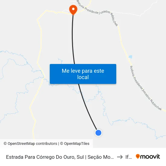Estrada Para Córrego Do Ouro, Sul | Seção Morro Agudo to Iftm map