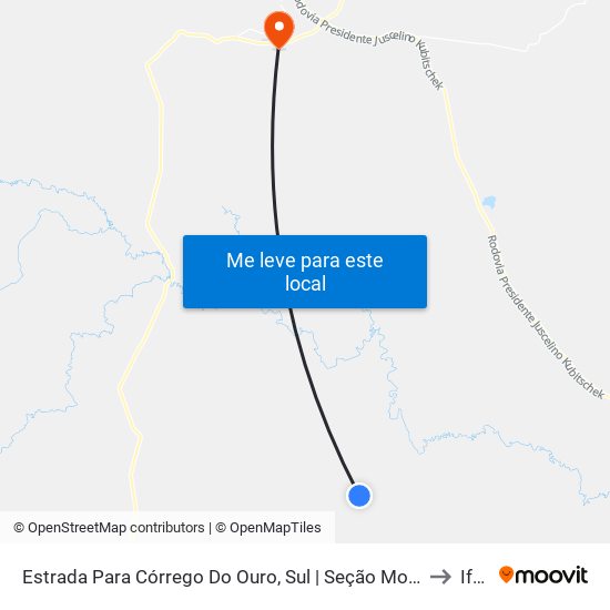 Estrada Para Córrego Do Ouro, Sul | Seção Morro Agudo to Iftm map