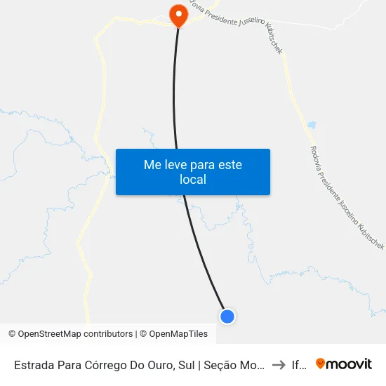 Estrada Para Córrego Do Ouro, Sul | Seção Morro Agudo to Iftm map