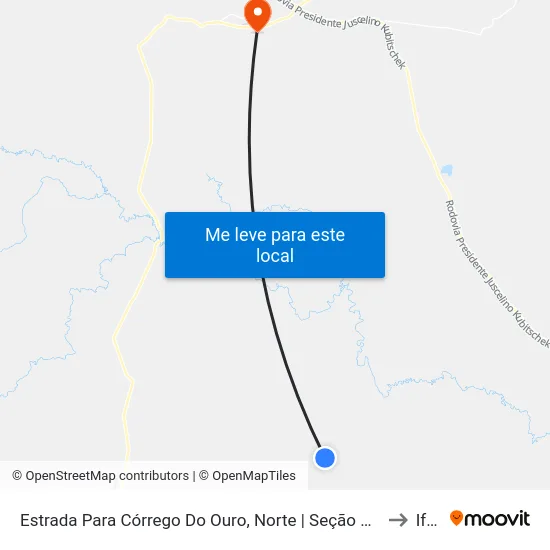 Estrada Para Córrego Do Ouro, Norte | Seção Maria Rosa to Iftm map