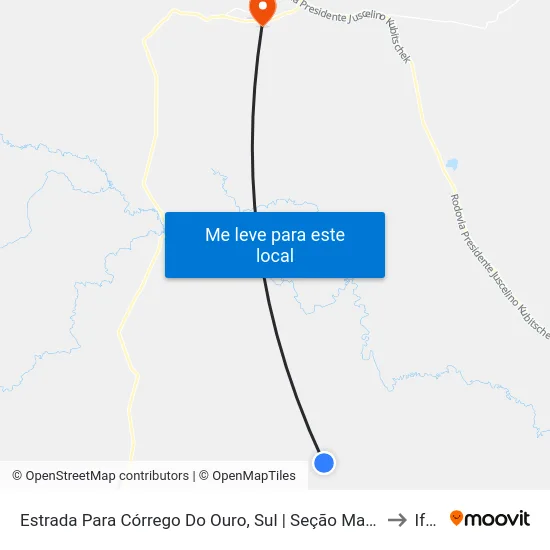 Estrada Para Córrego Do Ouro, Sul | Seção Maria Rosa to Iftm map