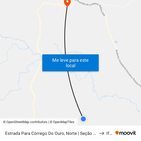 Estrada Para Córrego Do Ouro, Norte | Seção Maria Rosa to Iftm map